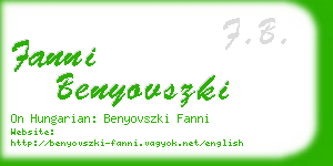 fanni benyovszki business card